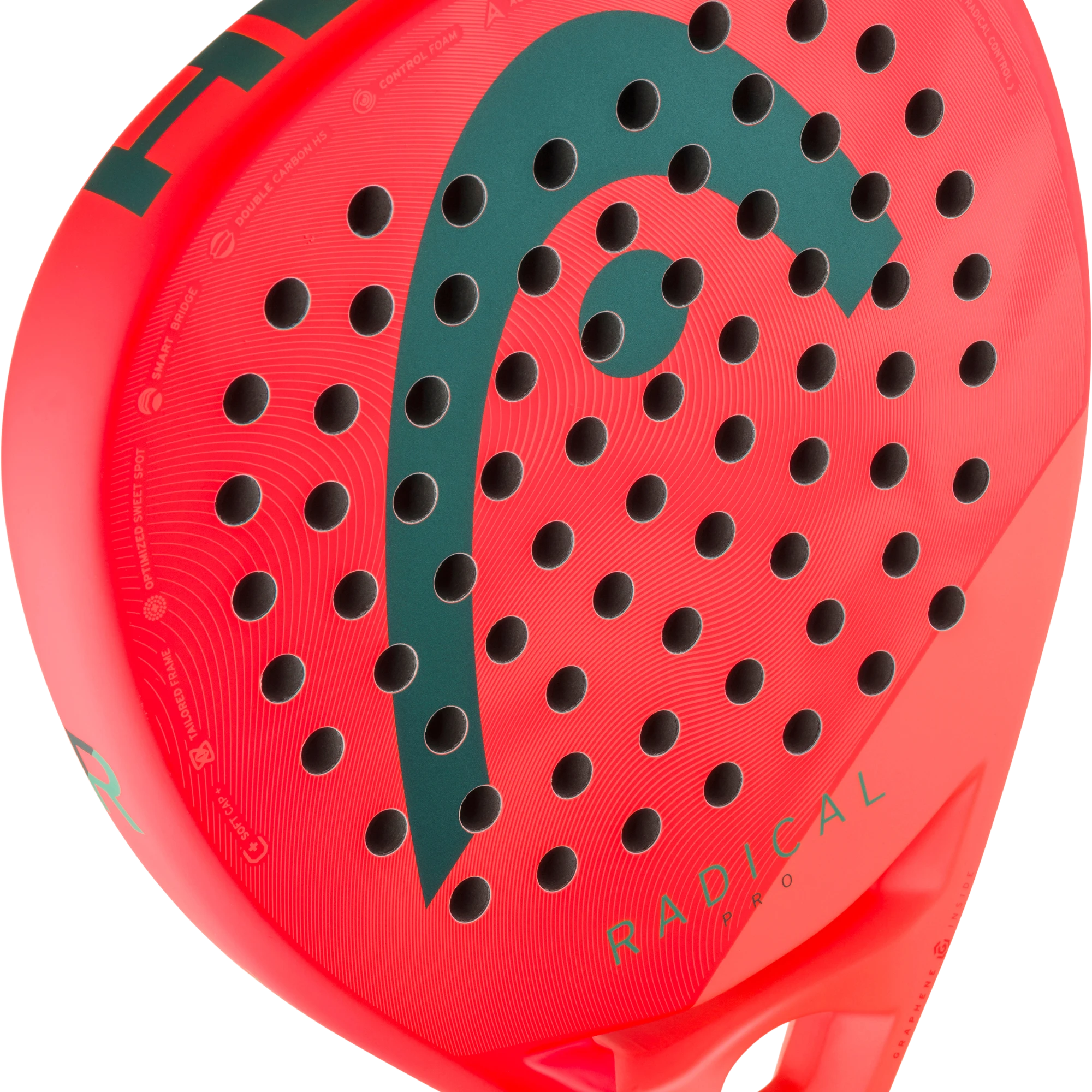 Head Radical Pro 2026 detalle cara - P1 Padel Store