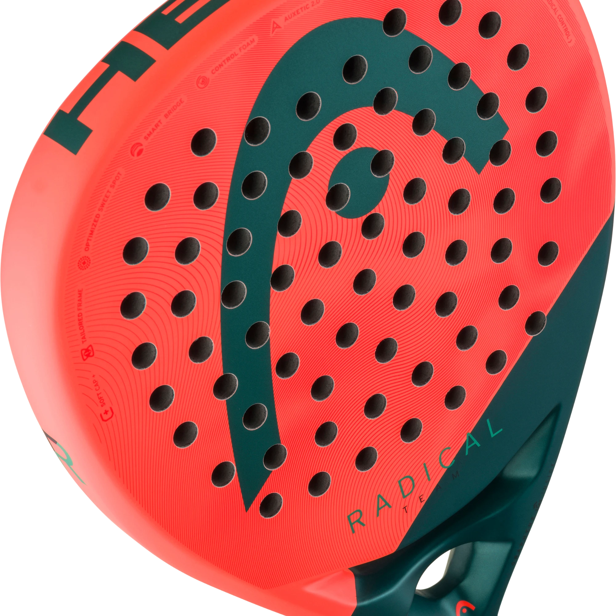 Head Radical Team 2026 detalle cara - P1 Padel Store